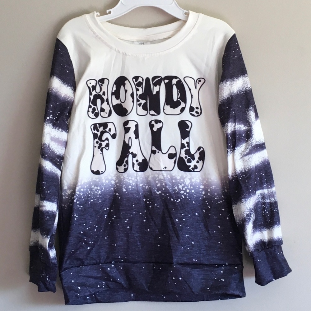 Howdy Fall girl long sleeves shirt size 2XL(6-7).
